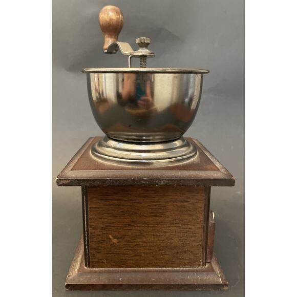 Vintage Mr. Dudley Hand Crank Coffee Grinder Coffee Mill Wood and Metal - Picture 4 of 9